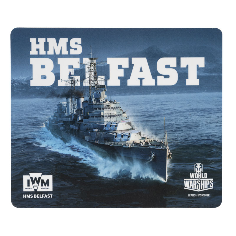 world of warships HMS Belfast light cruiser battleship mouse mat